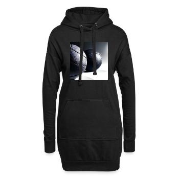 Basketball Design Series: Two basketballs in bw - Hoodie-Kleid - Schwarz - Vorne