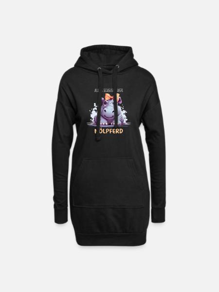 Nölpferd - Hoodie-Kleid - Schwarz