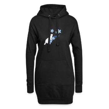 Belette blanche - Sweat-shirt à capuche long Femme - noir - Devant