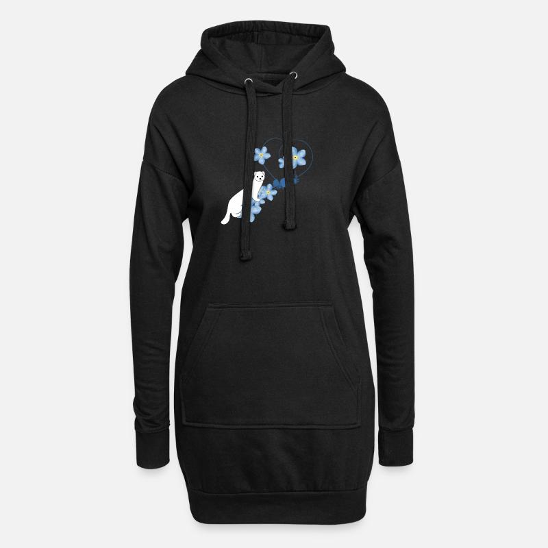 Belette blanche - Sweat-shirt à capuche long Femme - noir