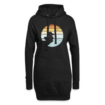 Gummi Quietscheente Bad Ente Klippe Sonne Mond - Hoodie-Kleid - Schwarz - Vorne