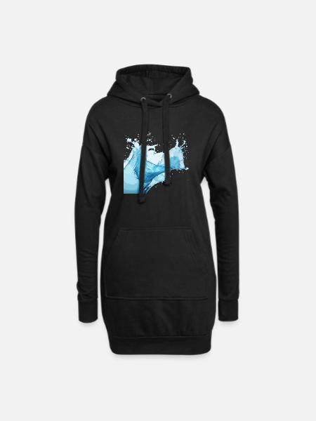 Wasserspritzer! - Hoodie-Kleid - Schwarz