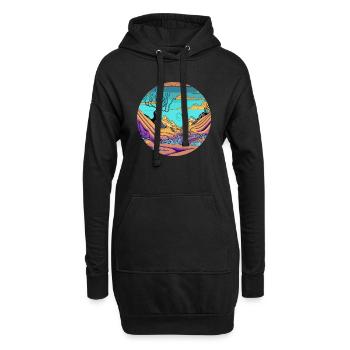 Lever de soleil de la vallée psychédélique - Sweat-shirt à capuche long Femme - noir - Devant