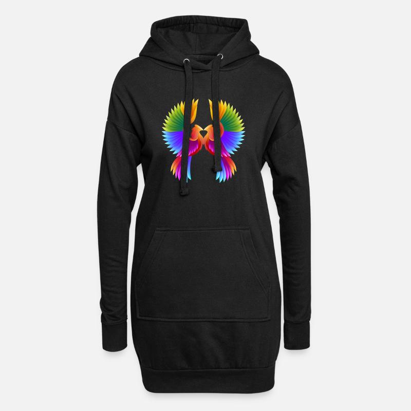 Phönix der Herzen - Hoodie-Kleid - Schwarz