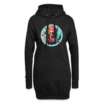 Pirat 2 - Hoodie-Kleid - Schwarz - Vorne