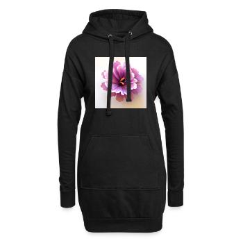 Flower Rosa - Hoodie-Kleid - Schwarz - Vorne