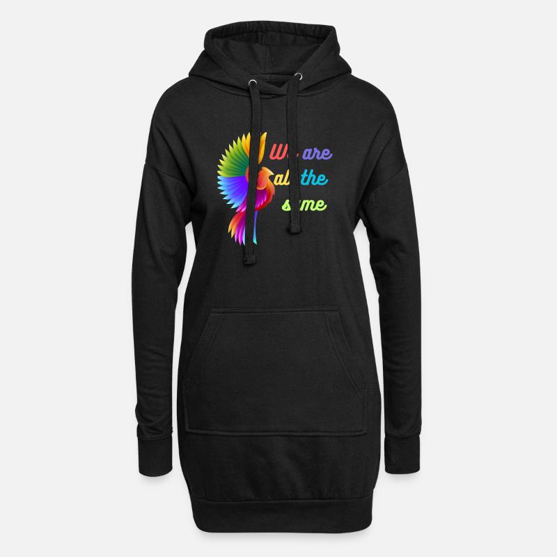 We are all the Same - Hoodie-Kleid - Schwarz