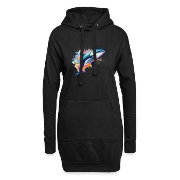 bunter Orca - Hoodie-Kleid - Schwarz - Vorne