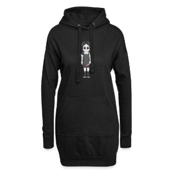 fille horreur 4 - Sweat-shirt à capuche long Femme - noir - Devant