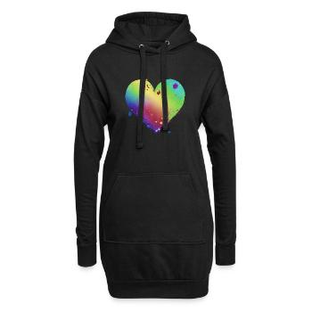 Saint-Valentin, Fête des mères, Mariage, Amour, Fiançailles - Sweat-shirt à capuche long Femme - noir - Devant