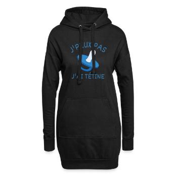 J'peux pas j'ai tétine - Sweat-shirt à capuche long Femme - noir - Devant