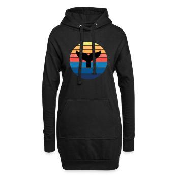 Surfing Surfboard Surfer Wassersport Hai - Hoodie-Kleid - Schwarz - Vorne
