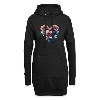 Saint-Valentin Mariage Amour Fiançailles Fête des mères - Sweat-shirt à capuche long Femme - noir - Devant