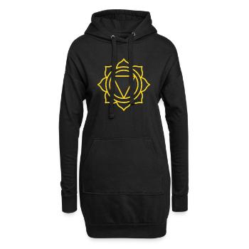 SUCCÈS-TRIOMPHE | 3ème Manipura ou chakra solaire - Sweat-shirt à capuche long Femme - noir - Devant