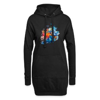 La Grande Barrière de Corail est un paradis - Sweat-shirt à capuche long Femme - noir - Devant