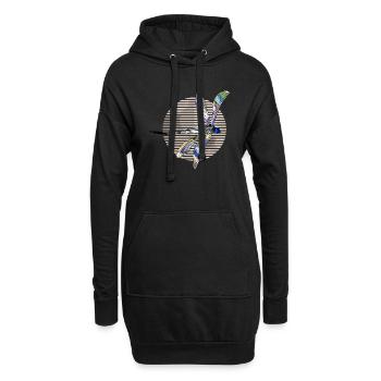 Libellule - Sweat-shirt à capuche long Femme - noir - Devant