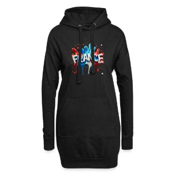 France-Style - Hoodie-Kleid - Schwarz - Vorne