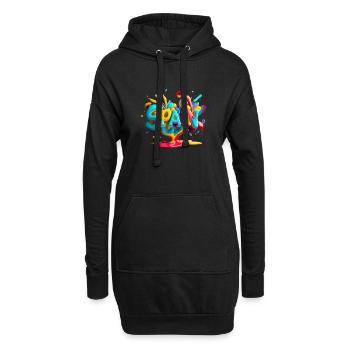 Spain-Style - Hoodie-Kleid - Schwarz - Vorne