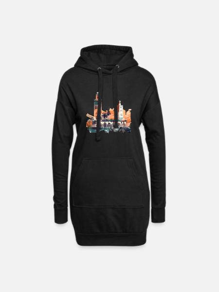 Marrakech a une histoire - Sweat-shirt à capuche long Femme - noir