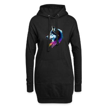 Wolf - Hoodie-Kleid - Schwarz - Vorne