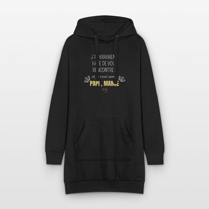 J’ai vraiment hâte de vous rencontrer papi mamie Sweat-shirt à capuche long Femme