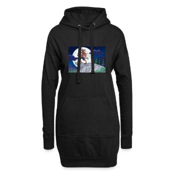Heulender Werwolf bei Vollmond - Hoodie-Kleid - Schwarz - Vorne
