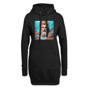Neptun - Hoodie-Kleid - Schwarz - Vorne