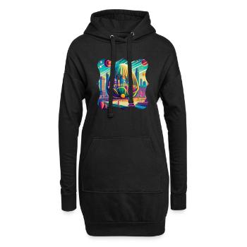 Énergie futuriste basée sur les plantes de la ville du chou - Sweat-shirt à capuche long Femme - noir - Devant