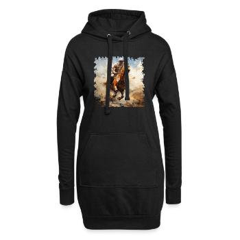 Les courses de chevaux sont un sport équestre - Sweat-shirt à capuche long Femme - noir - Devant