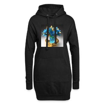 Blumen in einer Kristallvase - Hoodie-Kleid - Schwarz - Vorne