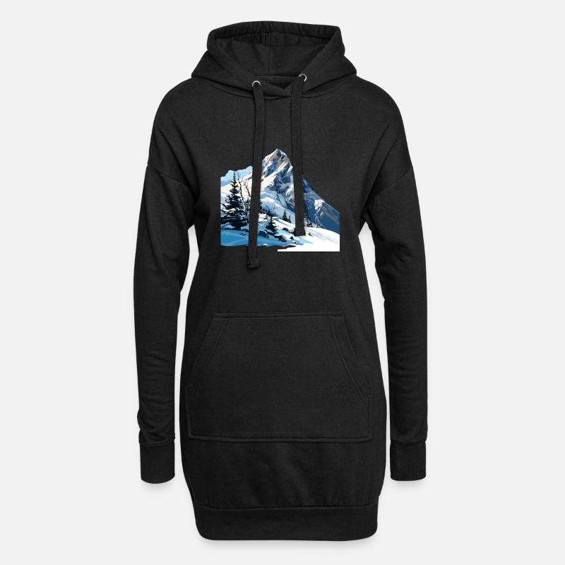 Endlich Winter - Hoodie-Kleid - Schwarz