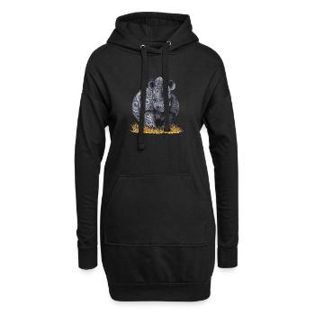Swirly Horn of Thunder - Hoodie-Kleid - Schwarz - Vorne