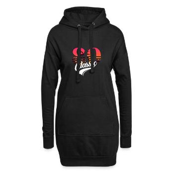 Jahrgang 1980-80 Jahre - Hoodie-Kleid - Schwarz - Vorne