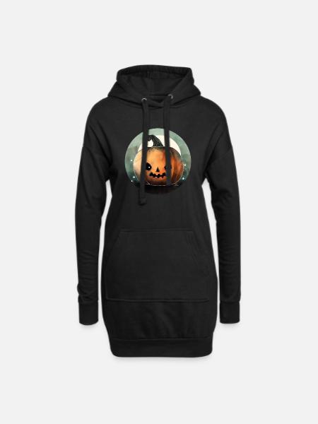Halloween Pumpkin - Hoodie Dress - black