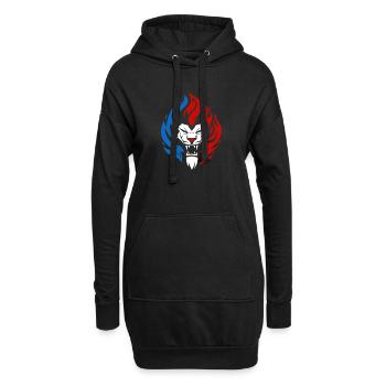 Lion tchétchène - Sweat-shirt à capuche long Femme - noir - Devant