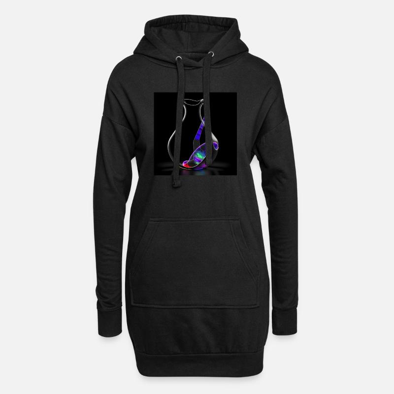Kleinsche Flasche -01- - Hoodie-Kleid - Schwarz