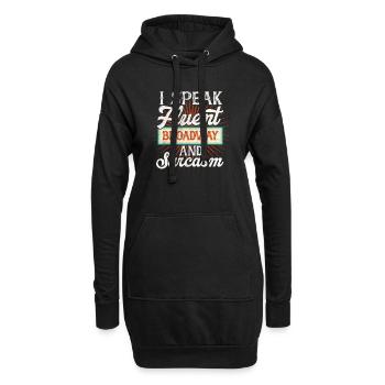 parler couramment Broadway et sarcasme Design for a - Sweat-shirt à capuche long Femme - noir - Devant