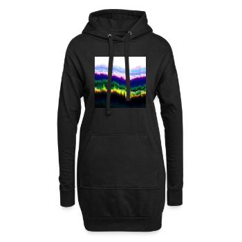 Des nuages psychédéliques dans un jeu de couleurs du ciel - Sweat-shirt à capuche long Femme - noir - Devant