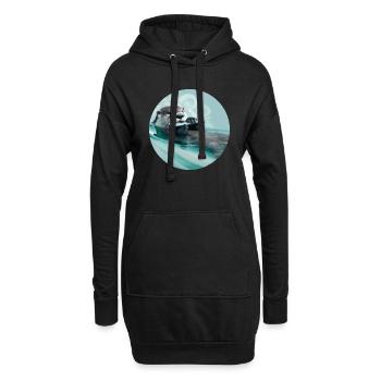 Otter Musiker - Hoodie-Kleid - Schwarz - Vorne