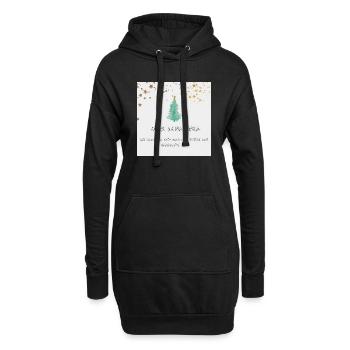 Frohe Weihnachten - Hoodie-Kleid - Schwarz - Vorne