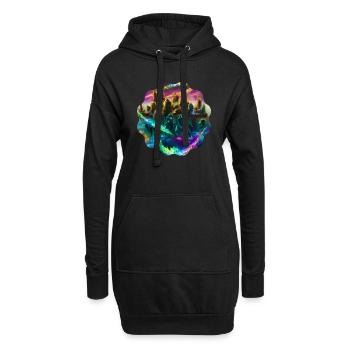 Paysage - Sweat-shirt à capuche long Femme - noir - Devant