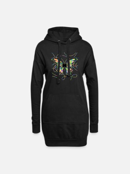 Butterfly - Hoodie Dress - black