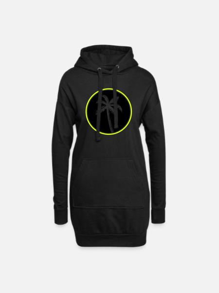 palme - Hoodie-Kleid - Schwarz