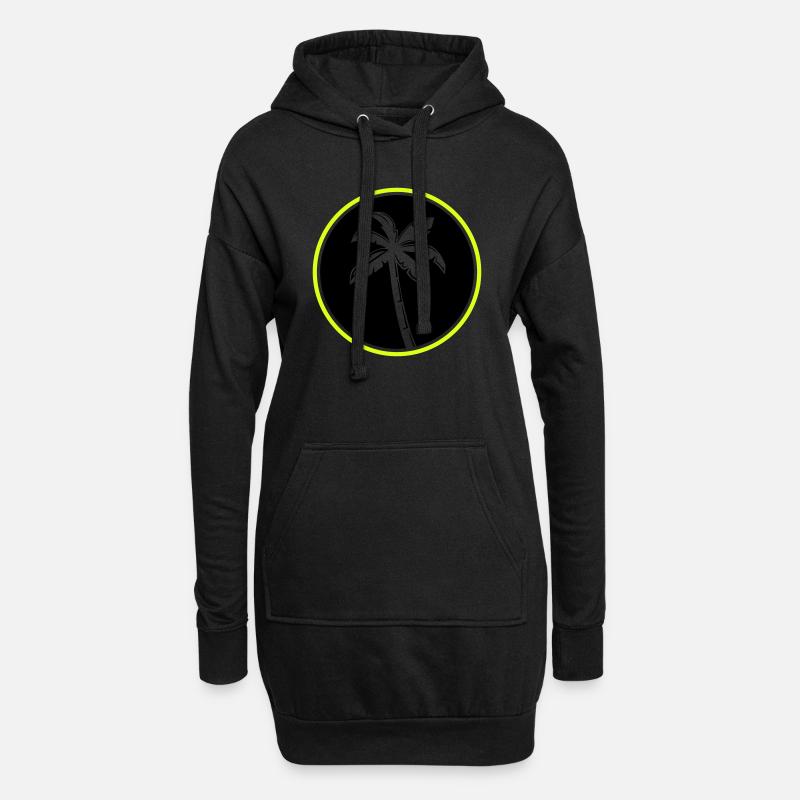 palme - Hoodie-Kleid - Schwarz