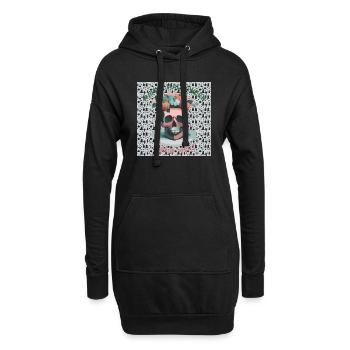 Happy Halloween Totenkopf + Kürbis | Horror Night - Hoodie-Kleid - Schwarz - Vorne