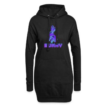 Lapin violet - Sweat-shirt à capuche long Femme - noir - Devant