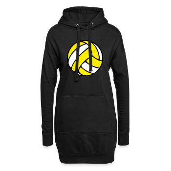 ballon de volleyball beachvolley beach ball 2 0 - Sweat-shirt à capuche long Femme - noir - Devant