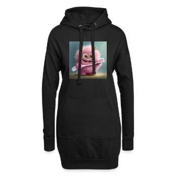mignon petit monstre moelleux brosse à dents brosse à dents dents - Sweat-shirt à capuche long Femme - noir - Devant