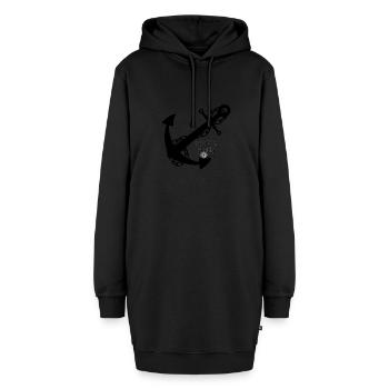 A.F.T Ancre - Hoodie-Kleid - Schwarz - Vorne - AI Model Female 172 light (172cm)