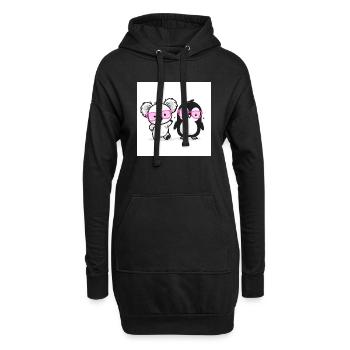 Koala y pingüino rosa Brille - Hoodie-Kleid - Schwarz - Vorne